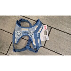 Boots & Barkley Large Dog Harness Blue‎ Floral Patchwork Adjustable New